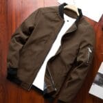 Men 1pc Zip Up Bomber Jacket