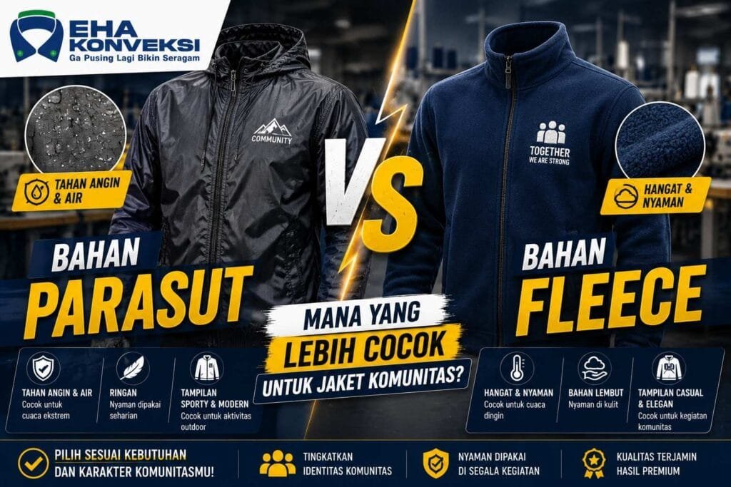 Bahan Parasut vs Bahan Fleece - Konveksi Jaket