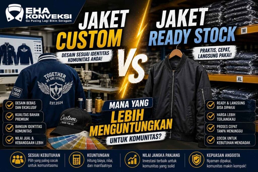 Jaket Custom vs Jaket Ready Stock - Konveksi Jaket