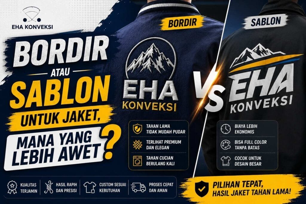 Bordir atau Sablon untuk Jaket - Konveksi Jaket