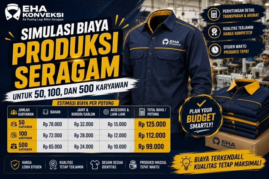 Simulasi Biaya Produksi Seragam - Konveksi Seragam