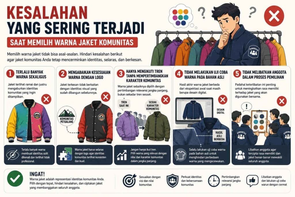kesalahan umum saat memilih warna jaket - Konveksi Jaket