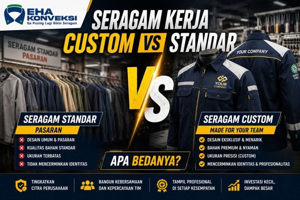 Seragam Kerja custom vs standar