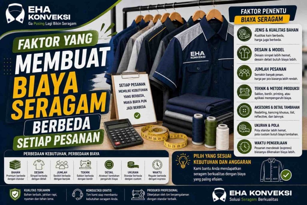 Biaya Seragam Berbeda Setiap Pesanan - Konveksi Seragam