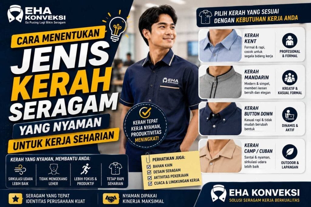 Cara Menentukan Jenis Kerah Seragam yang Nyaman untuk Kerja Seharian - Konveksi Seragam