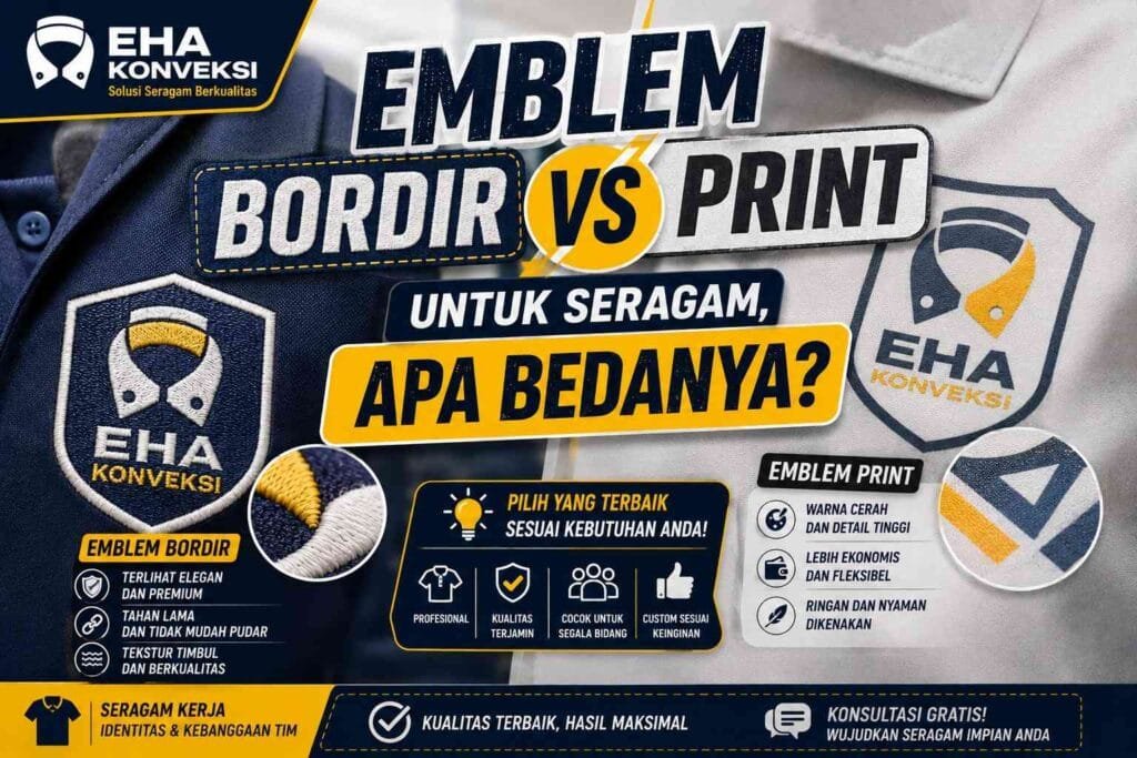 Emblem Bordir vs Emblem Print