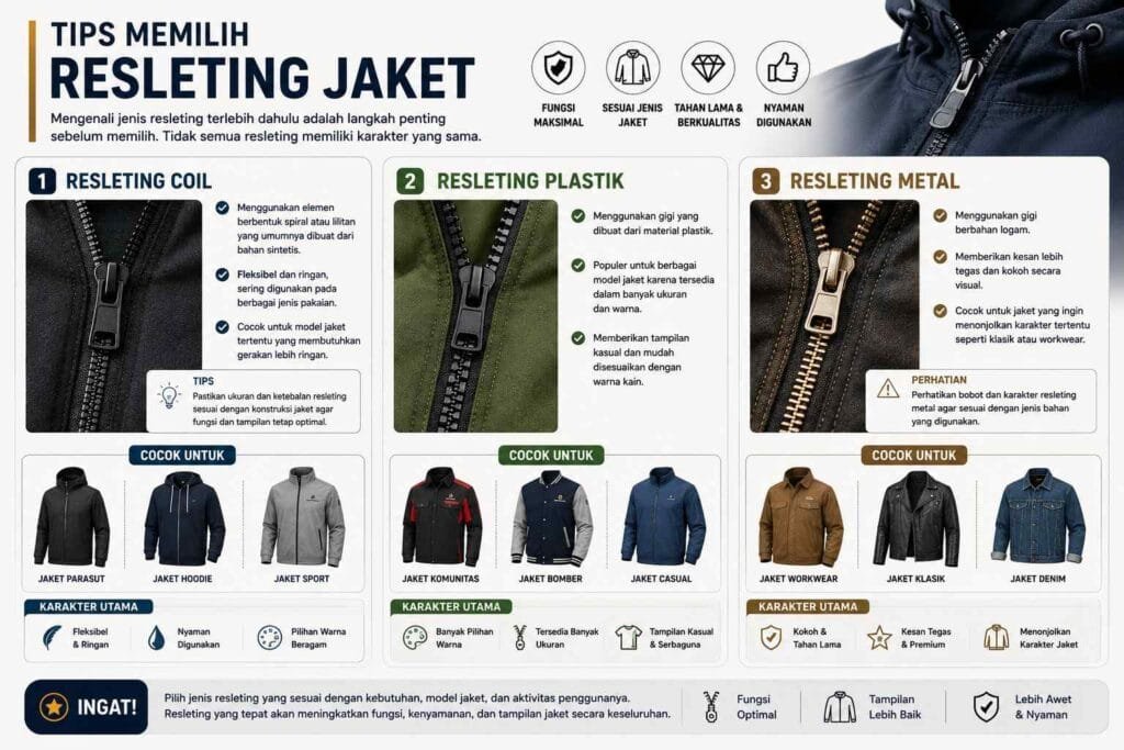 Jenis Jenis Resleting Jaket - Konveksi Jaket