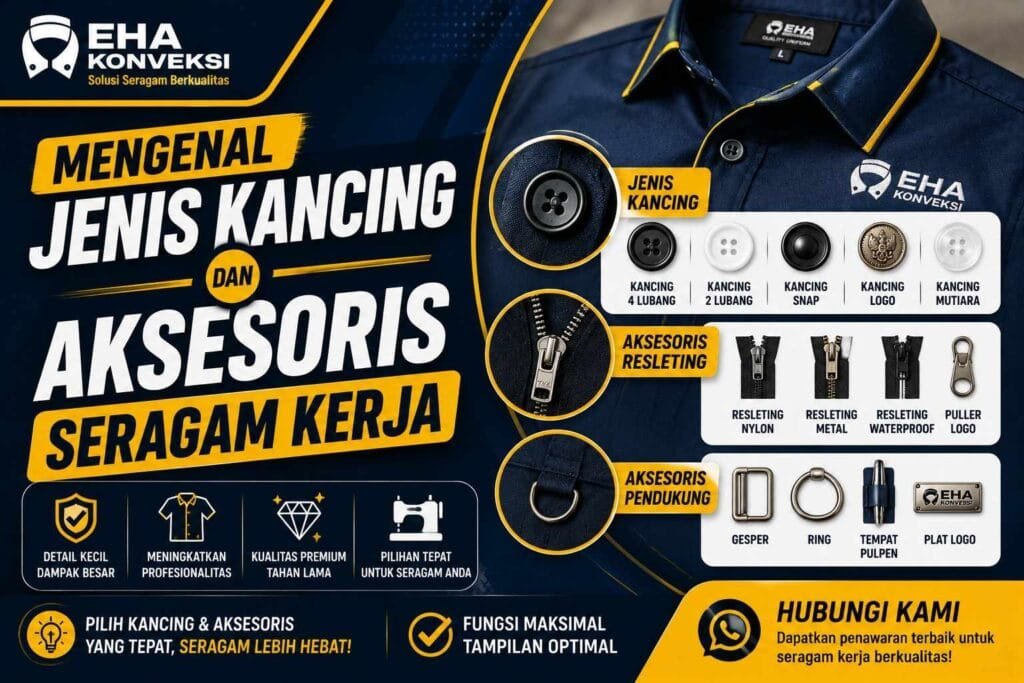 Jenis Kancing dan Aksesoris Seragam Kerja - Konveksi Seragam