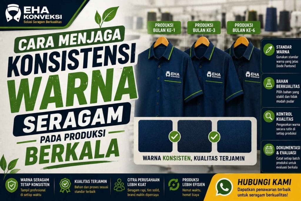 Konsistensi Warna Seragam pada Produksi Berkala - Konveksi Seragam