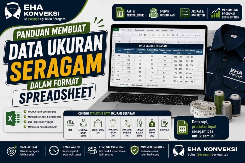 Membuat Data Ukuran Seragam - Konveksi Seragam