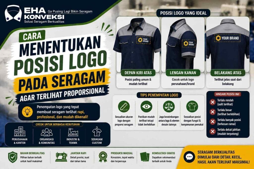 Menentukan Posisi Logo pada Seragam - Konveksi Seragam
