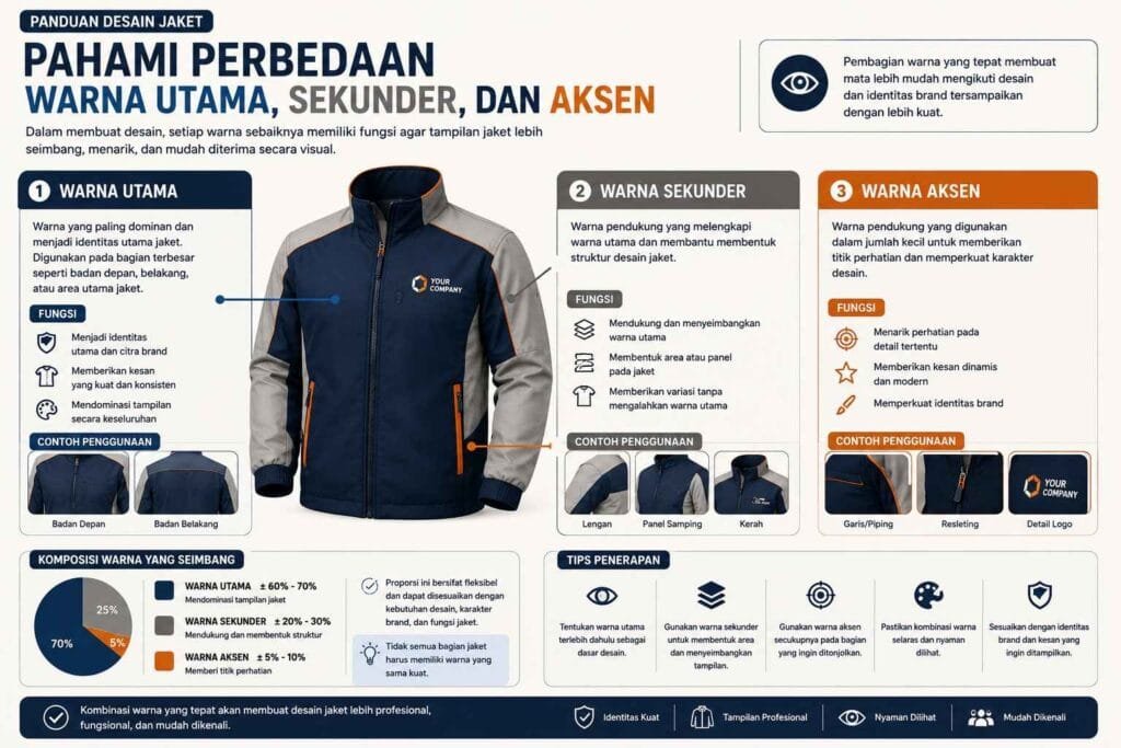 Perbedaan Warna Utama, Warna Sekunder, dan Warna Akses - Konveksi Jaket