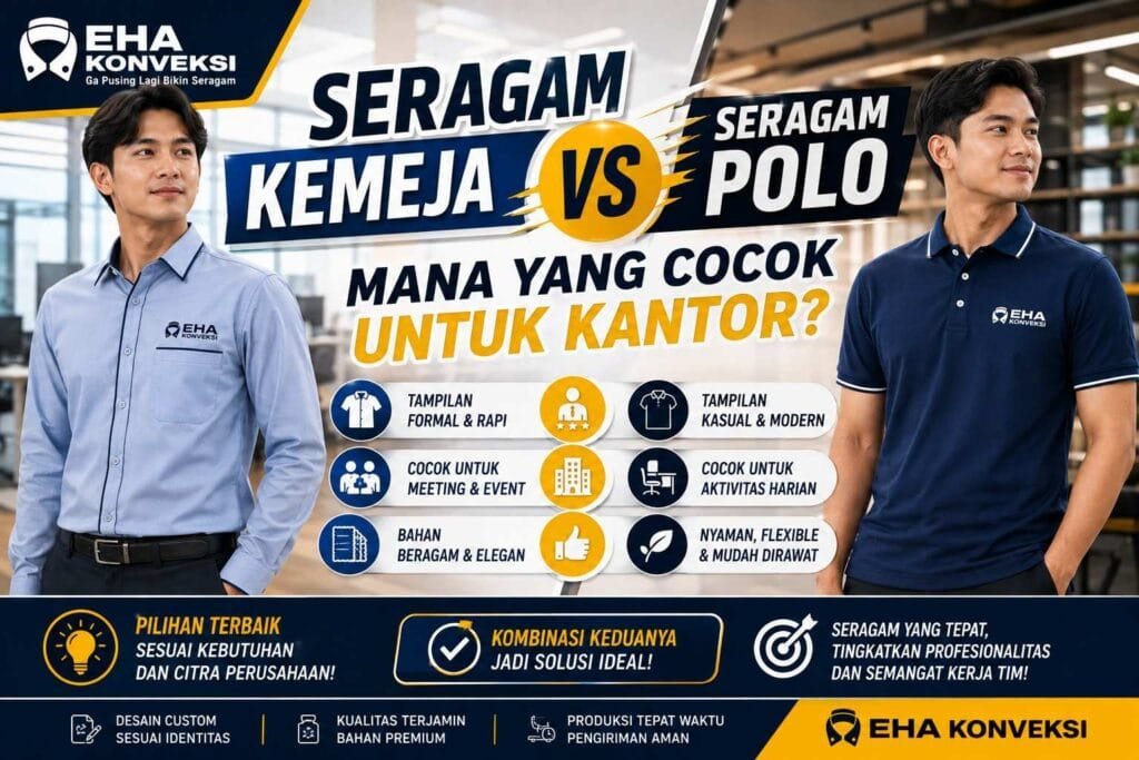 Seragam Kemeja vs Seragam Polo, Mana yang Cocok untuk Kantor - Konveksi Seragam