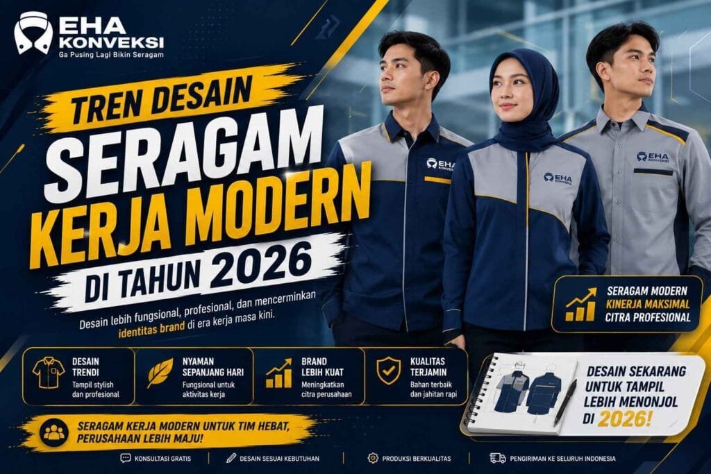 Tren Desain Seragam Kerja Modern di Tahun 2026 - Konveksi Seragam