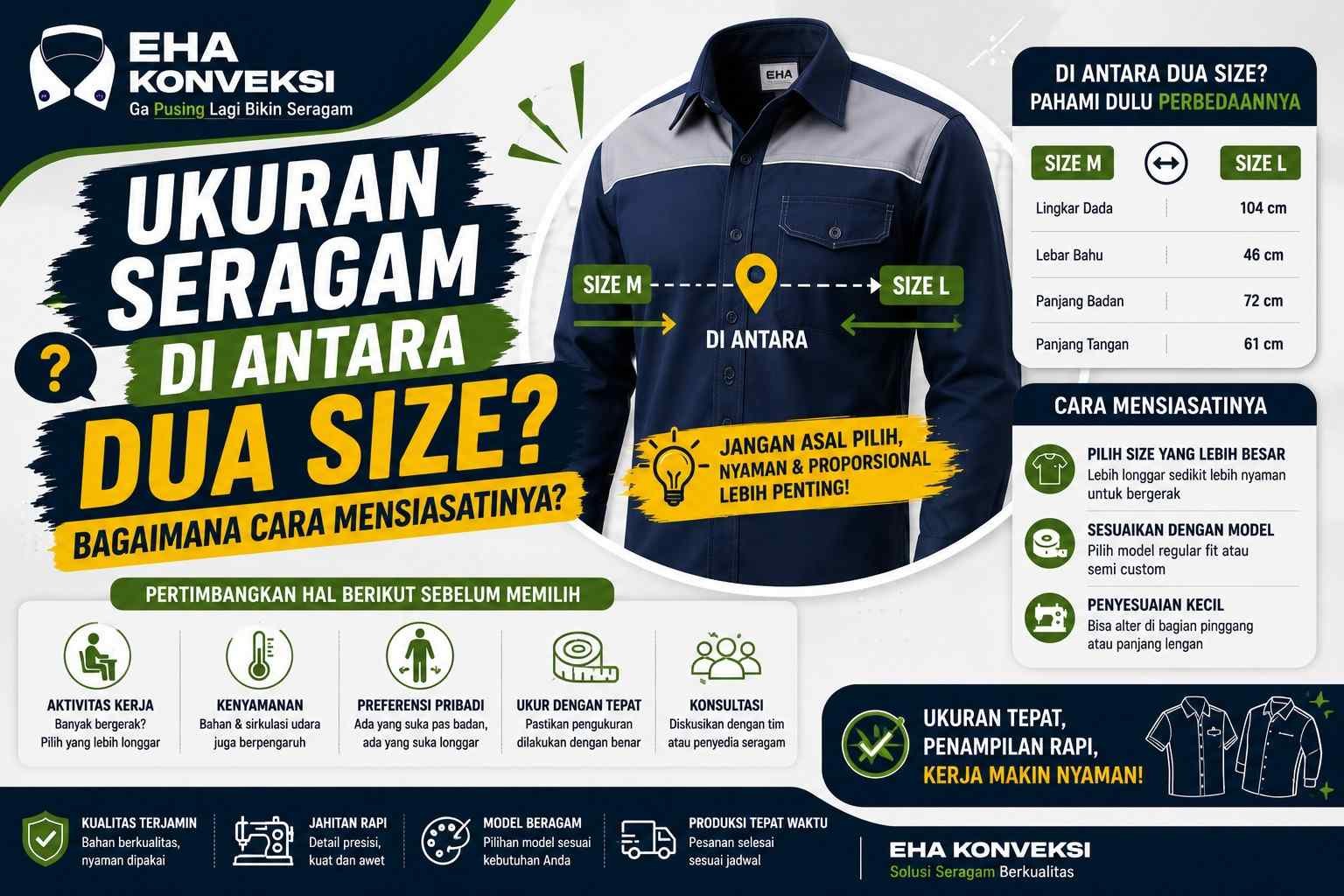 Ukuran Seragam di Antara Dua Size - Konveksi Seragam
