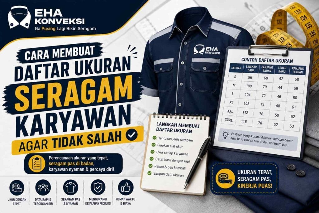 daftar ukuran seragam karyawan - Konveksi Seragam