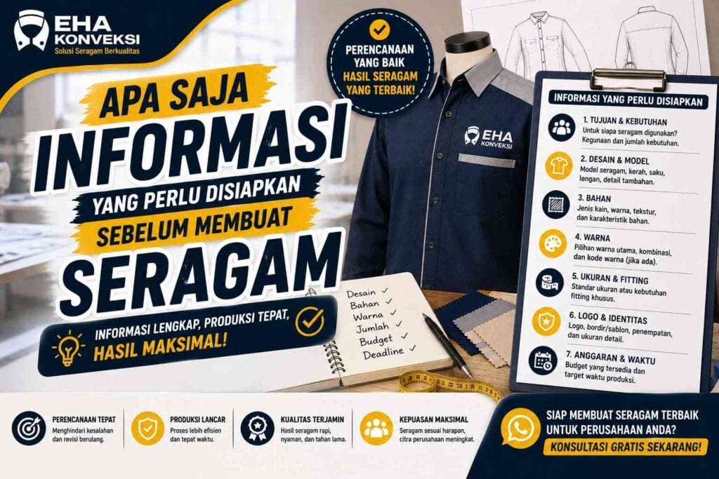 informasi sebelum membuat seragam - Konveksi Seragam