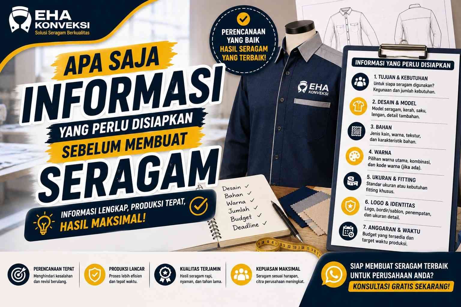 informasi sebelum membuat seragam - Konveksi Seragam