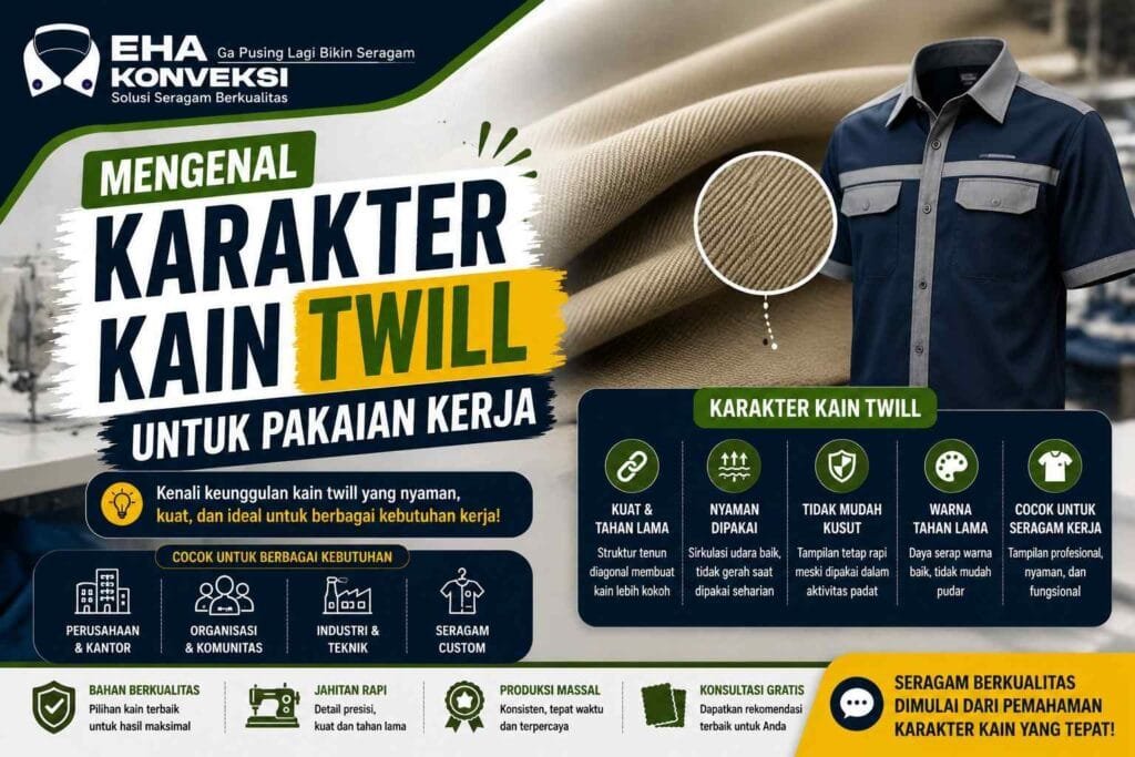 Karakter Kain Twill - Konveksi Seragam