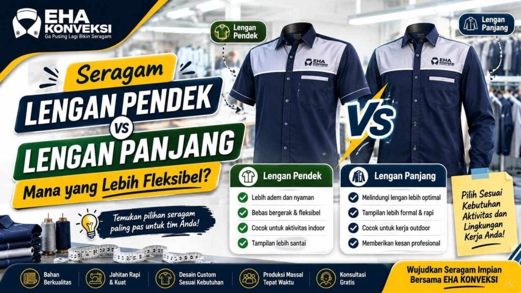 seragam lengan pendek vs lengan panjang - Konveksi Seragam