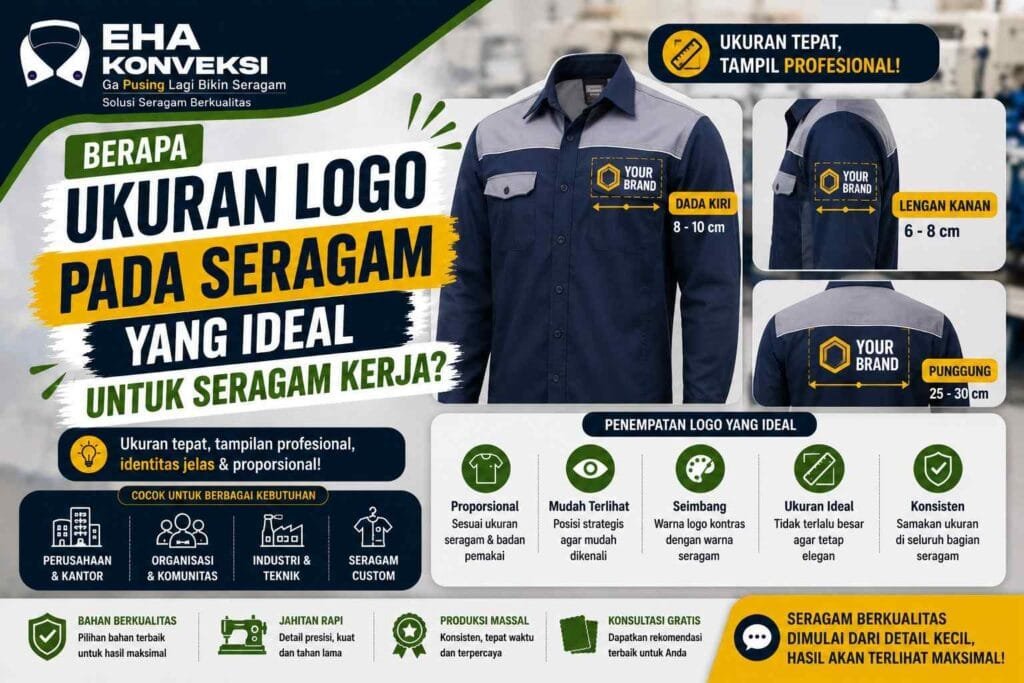 ukuran logo pada seragam