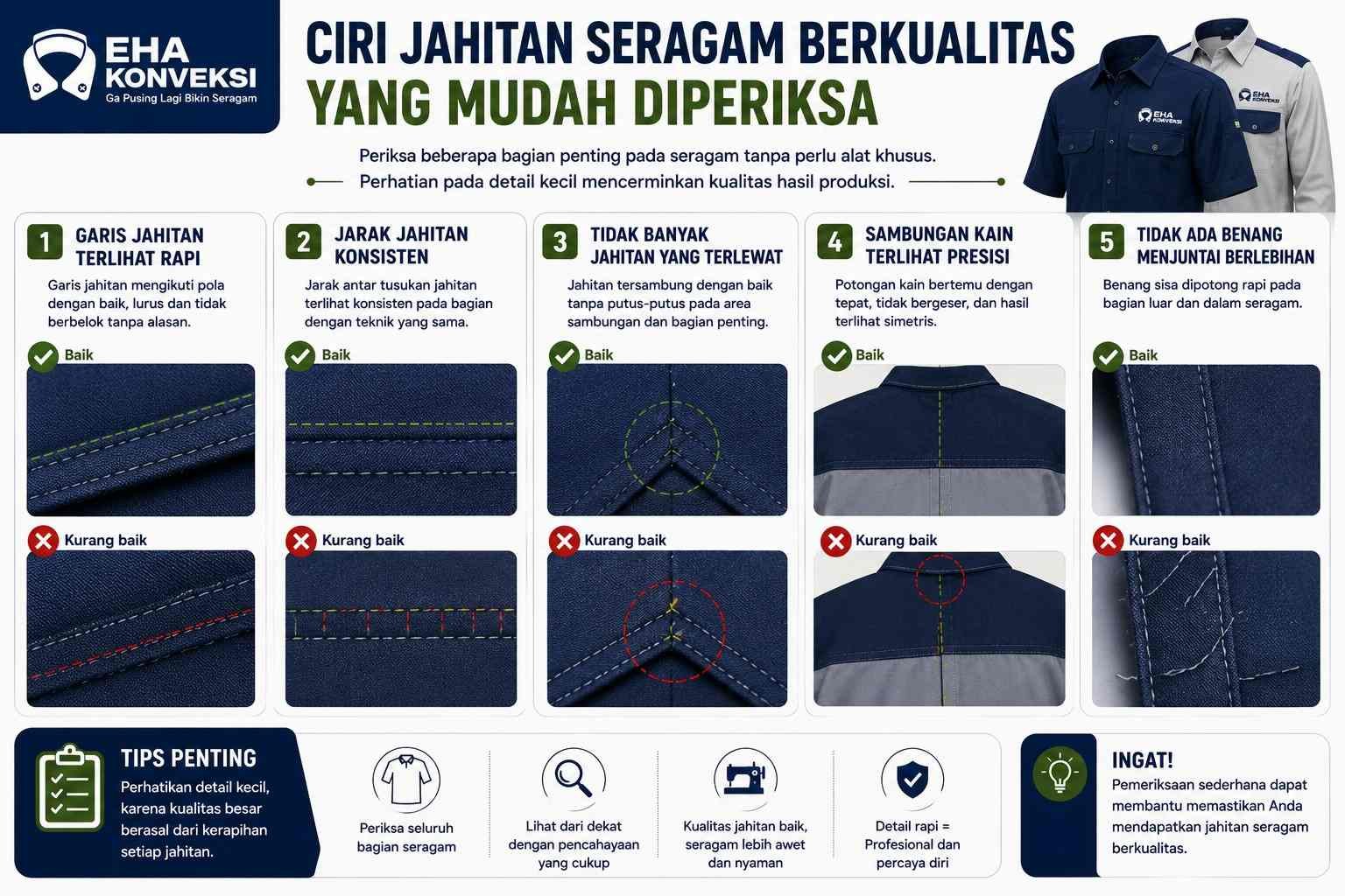 Jahitan Seragam Berkualitas (1) - Konveksi Seragam