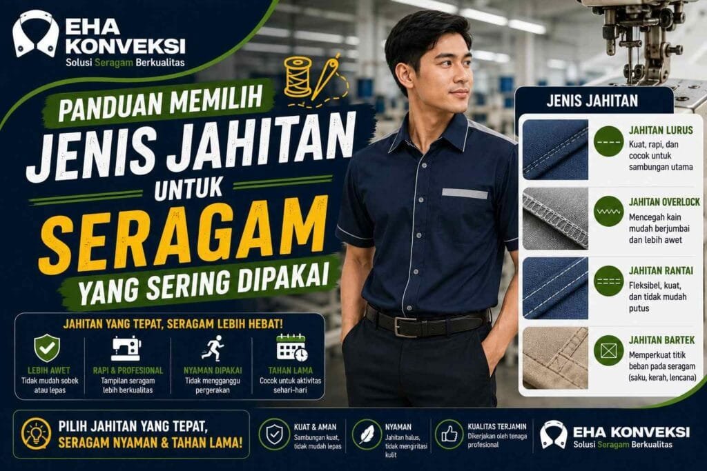 Jenis Jahitan untuk Seragam - Konveksi Seragam