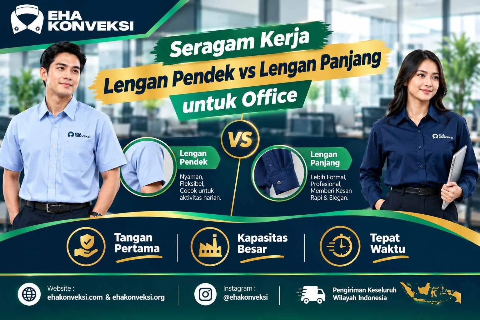 Lengan Pendek vs Lengan Panjang - Konveksi Seragam
