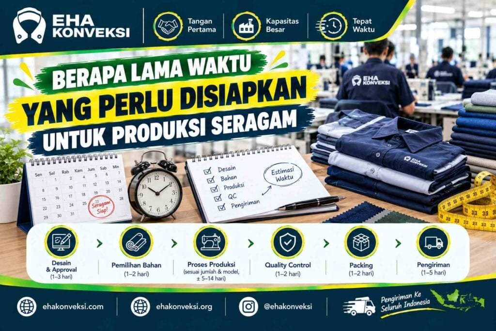 berapa lama waktu produksi seragam - Konveksi Seragam