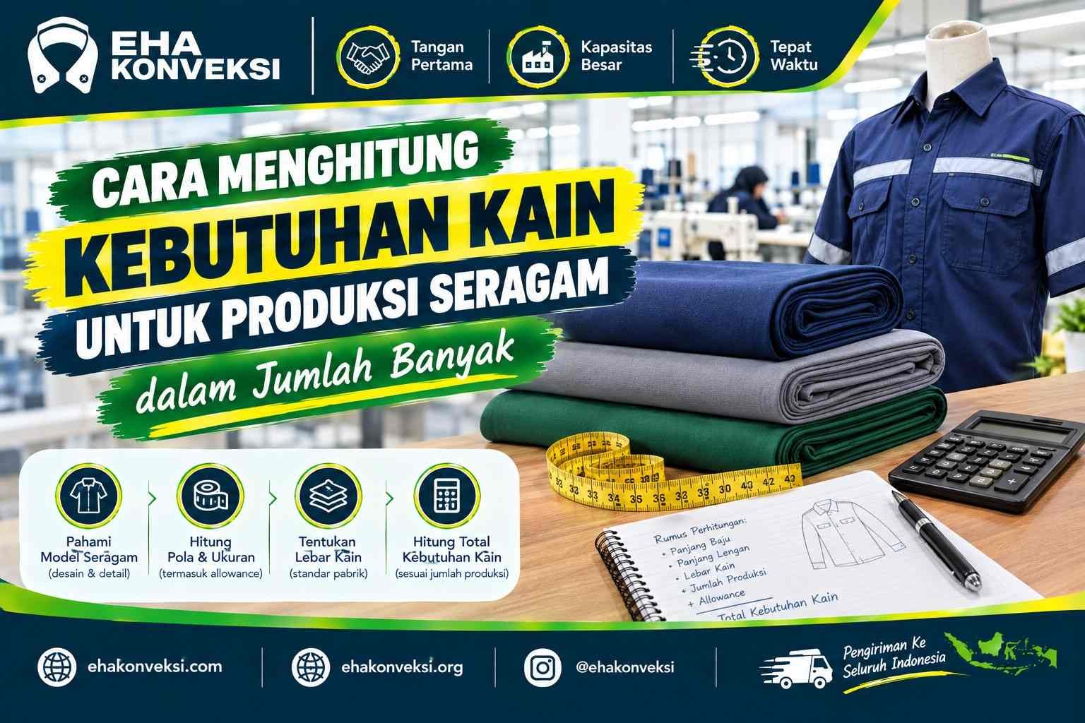 cara menghitung kebutuhan kain untuk produksi seragam - Konveksi Seragam