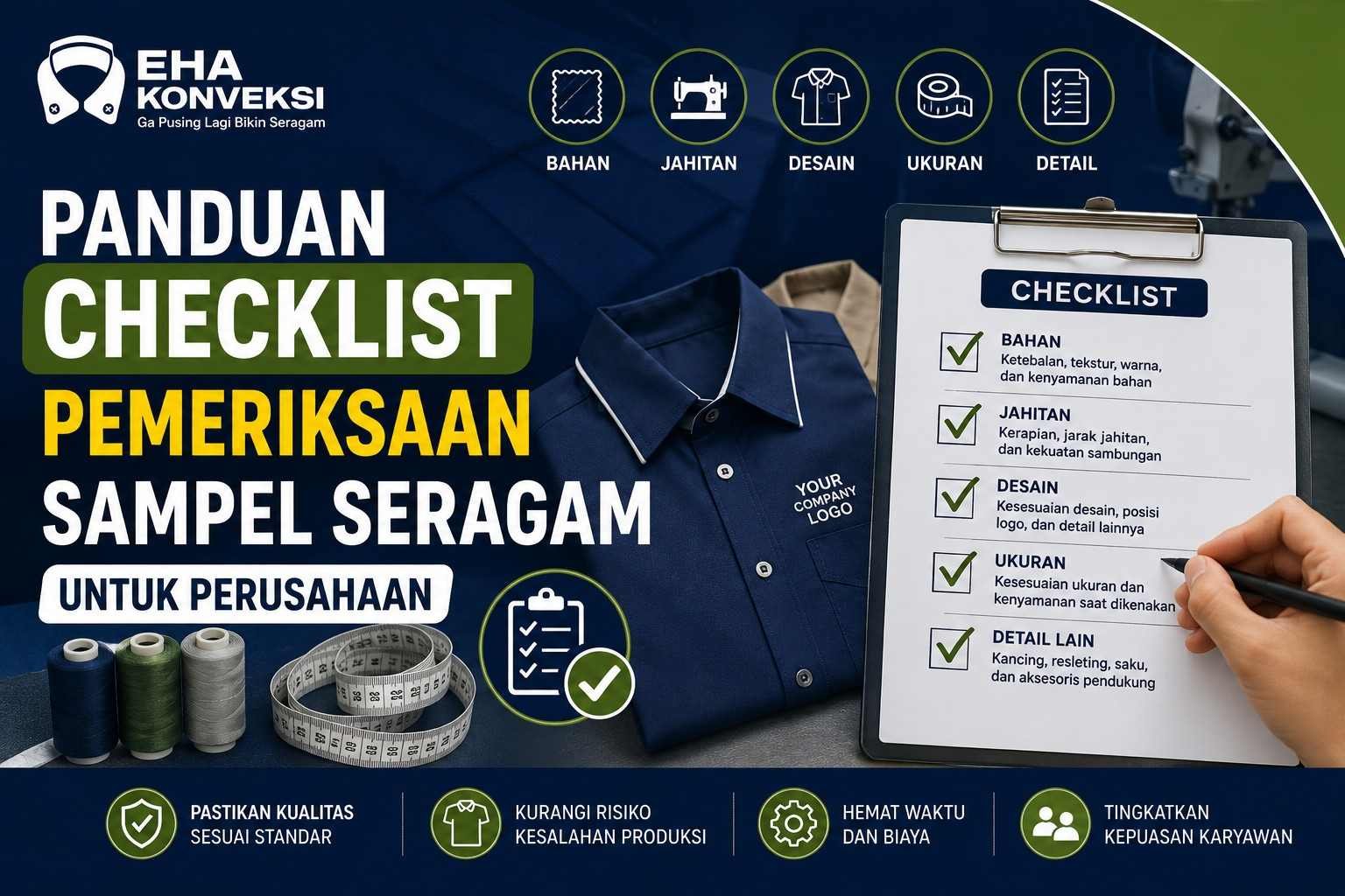 checklist pemeriksaan sampel seragam - Konveksi Seragam
