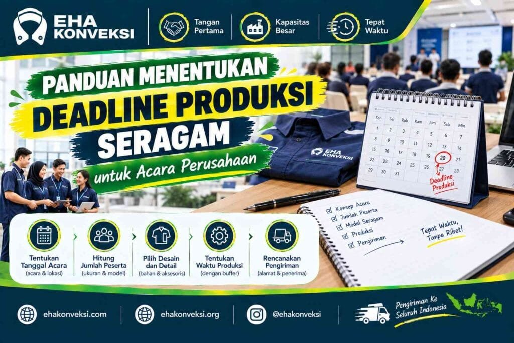 deadline produksi seragam untuk acara perusahaan - Konveksi Seragam