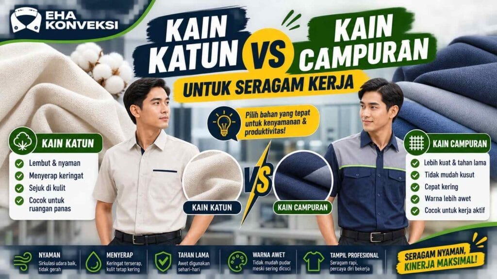 kain katun vs kain campuran untuk seragam kerja - Konveksi Seragam