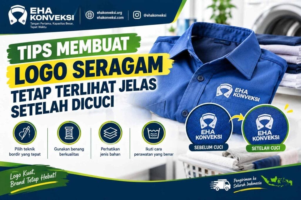 logo seragam tetap terlihat jelas setelah dicuci - Konveksi Seragam