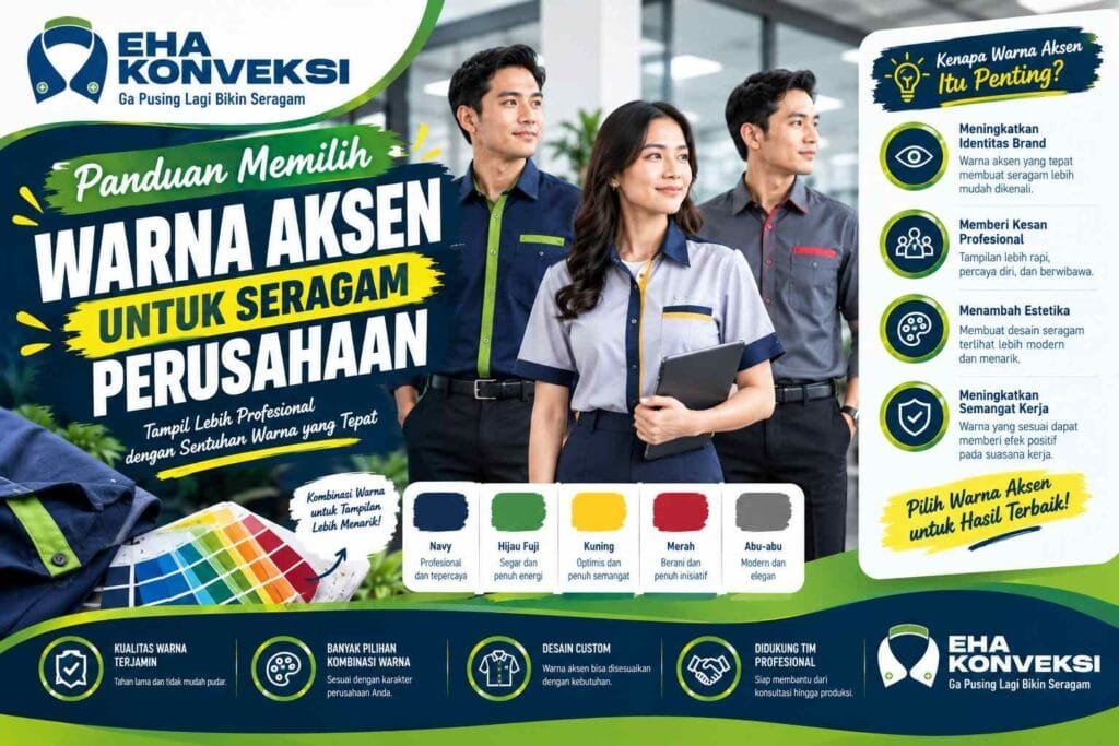 memilih warna aksen untuk seragam perusahaan - Konveksi Seragam