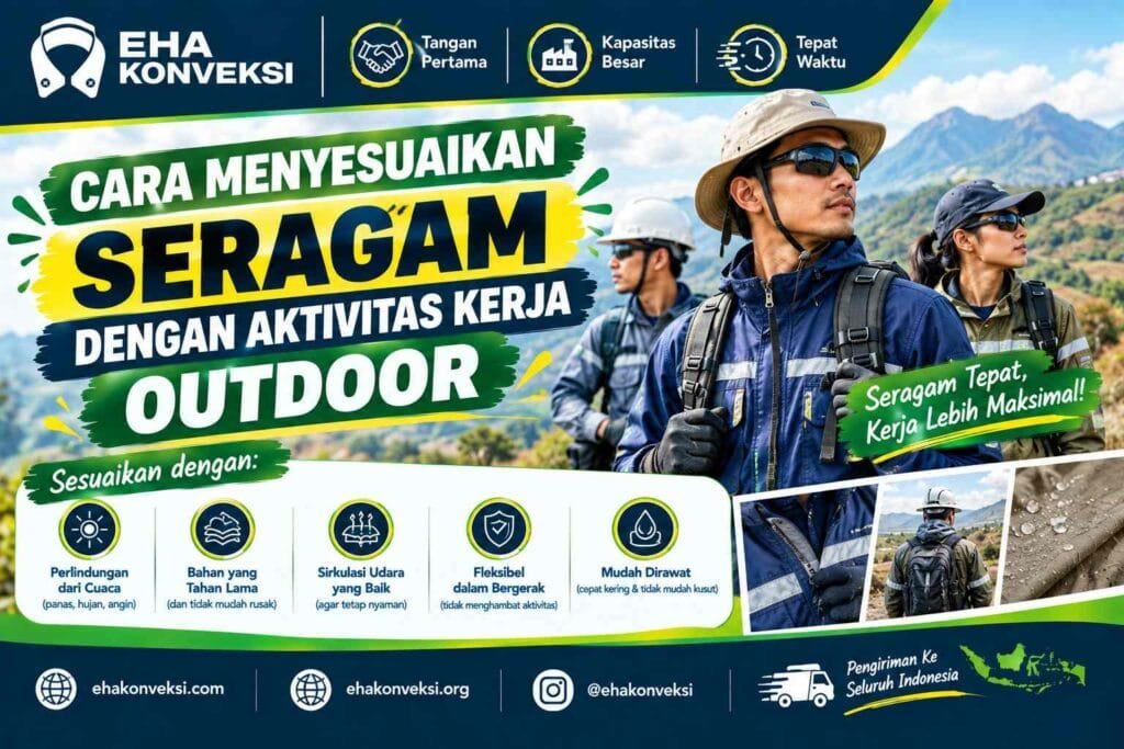 menyesuaikan seragam dengan aktivitas kerja outdoor - Konveksi Seragam