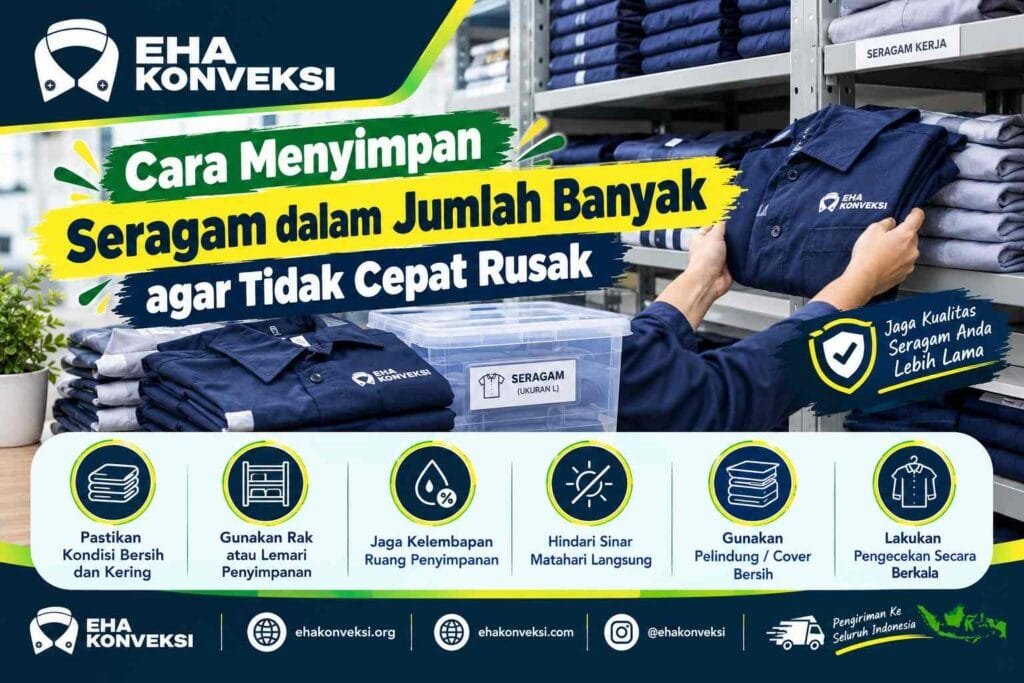 menyimpan seragam dalam jumlah banyak - Konveksi Seragam