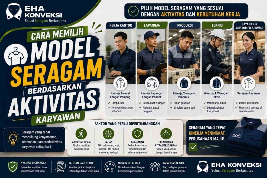 model seragam berdasarkan aktivitas - Konveksi Seragam