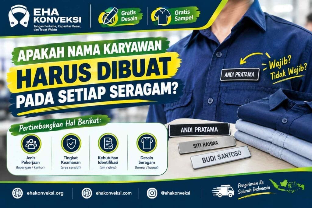 nama karyawan pada setiap seragam - Konveksi Seragam