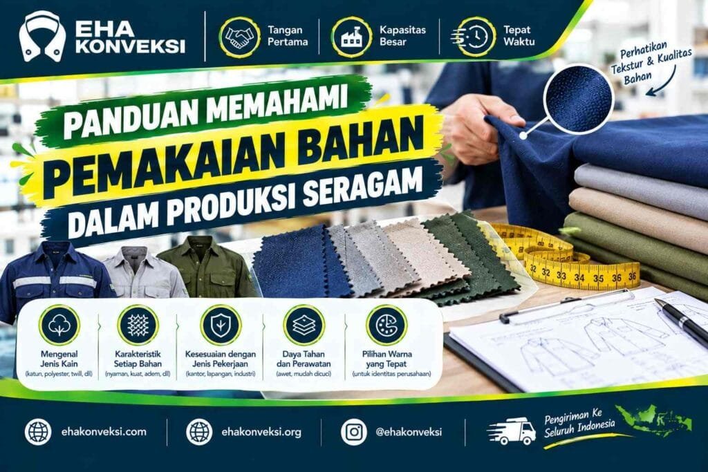 pemakaian bahan dalam produksi seragam - Konveksi Seragam