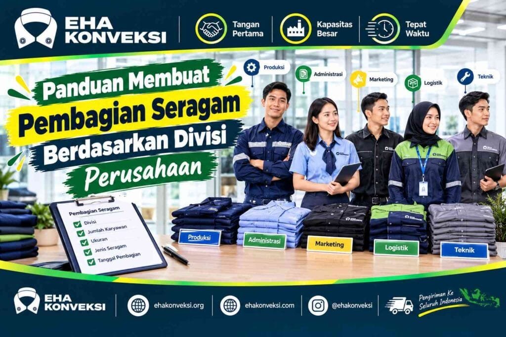 pembagian seragam berdasarkan divisi - Konveksi Seragam