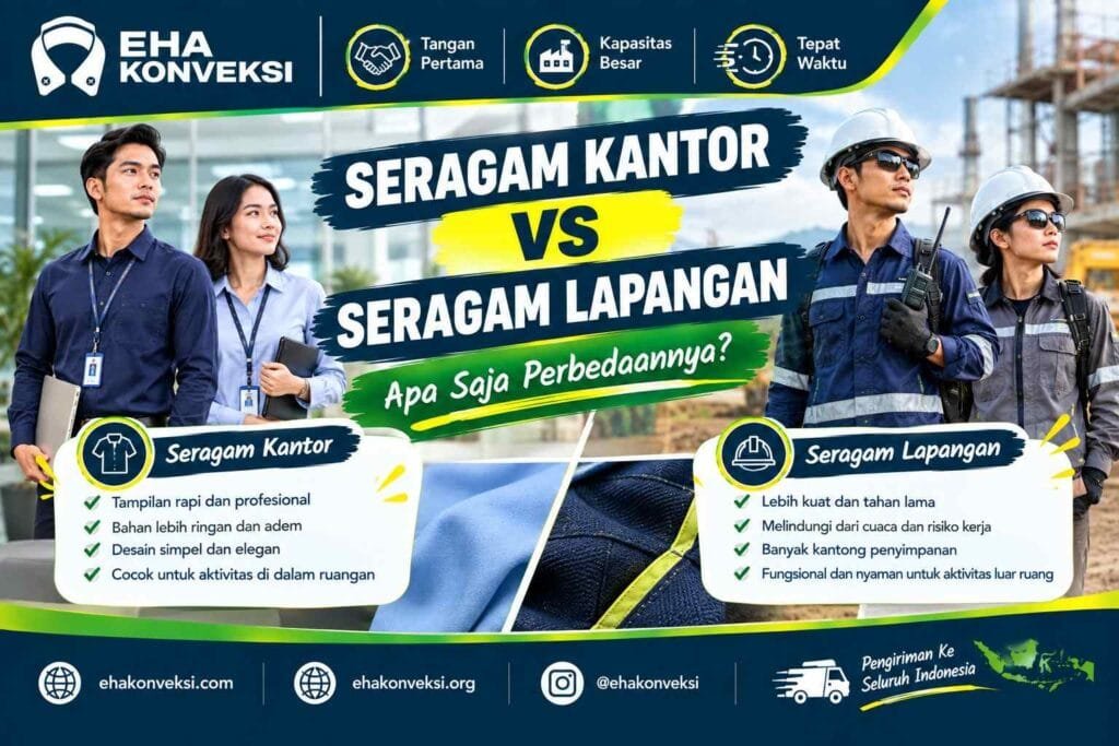 perbedaan seragam kantor dan seragam lapangan