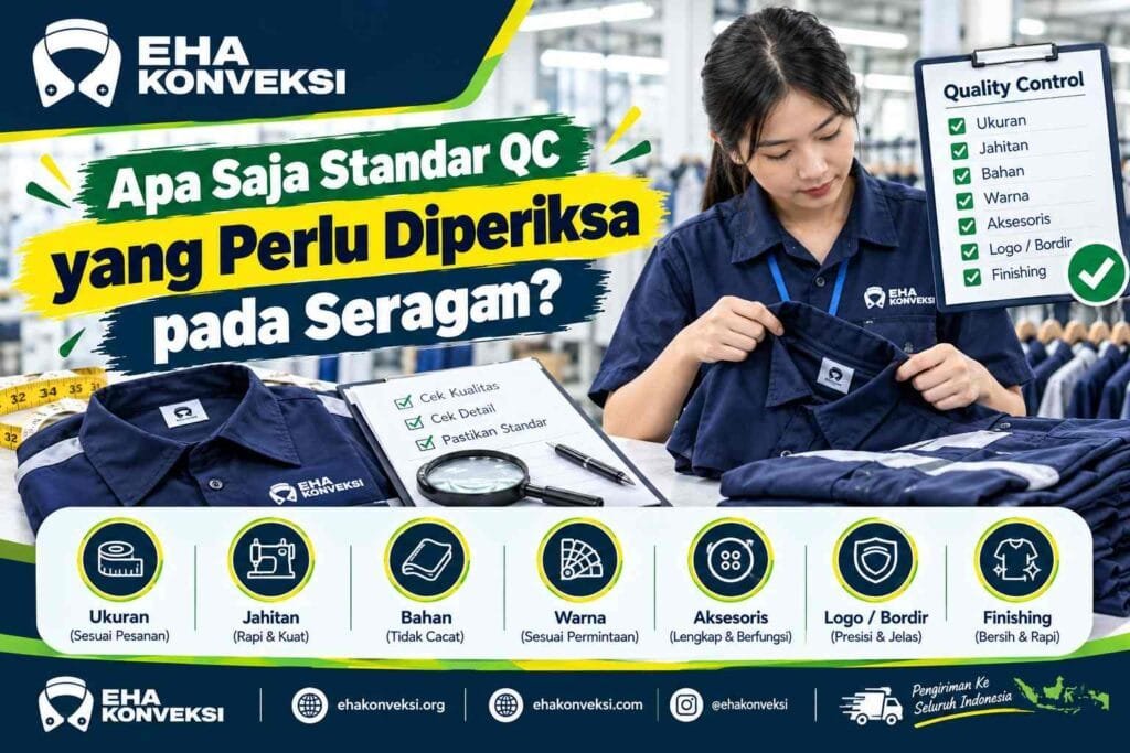 standar QC seragam - Konveksi Seragam