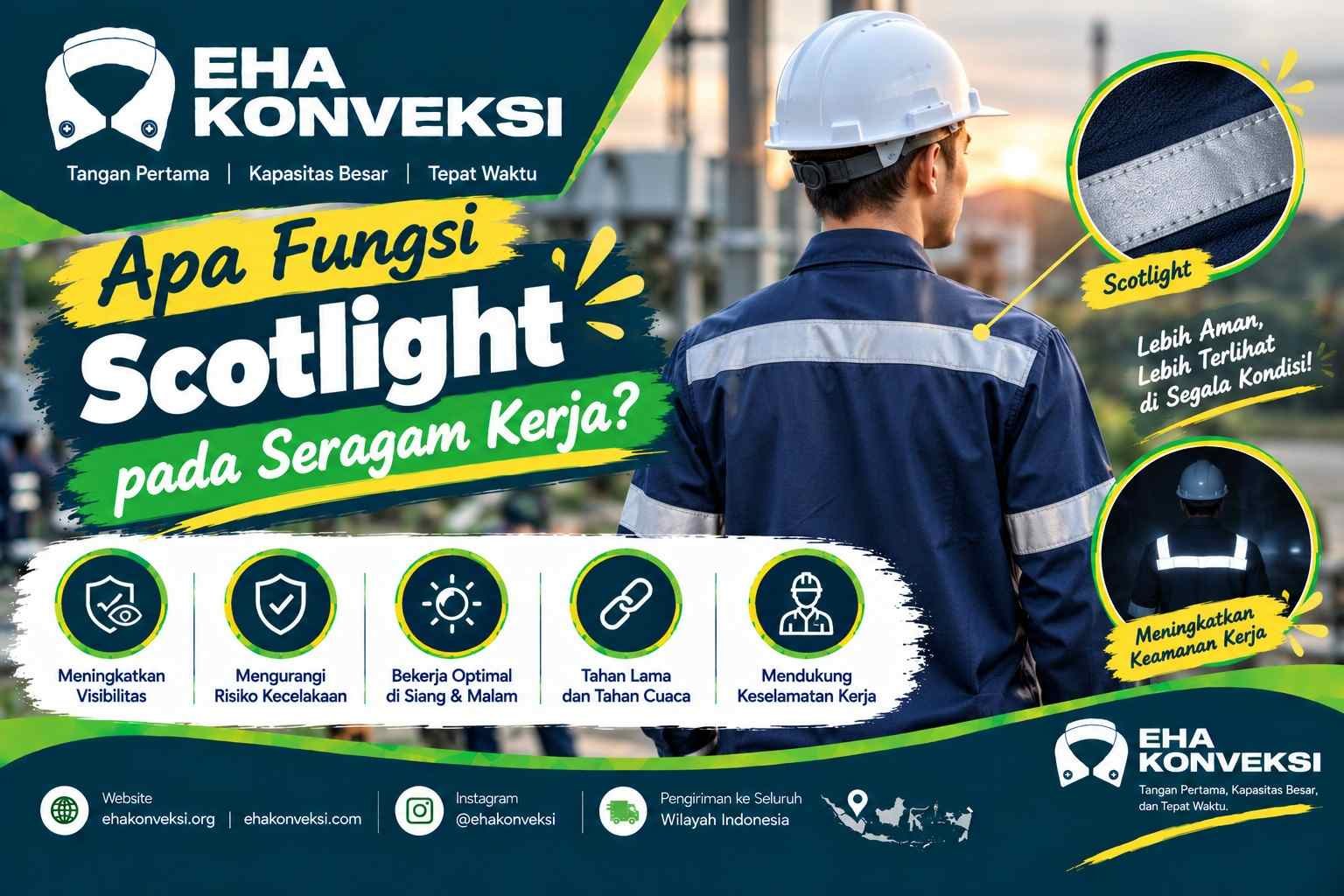 fungsi scotlight pada seragam kerja - Konveksi Seragam