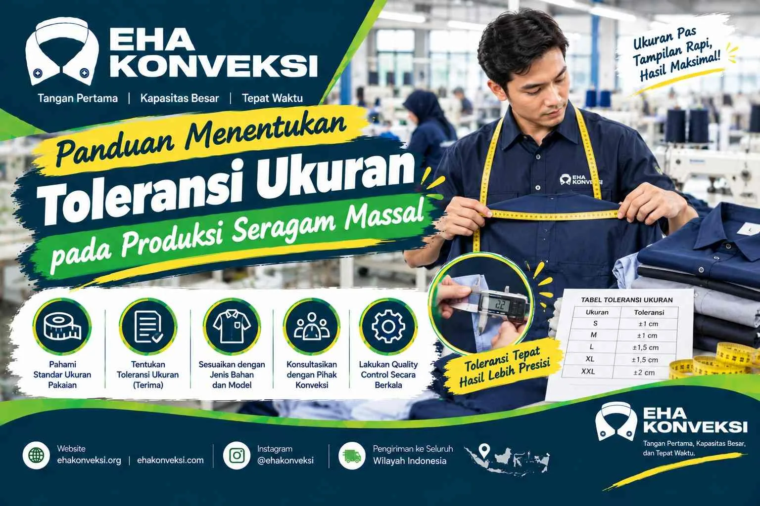 toleransi ukuran produksi seragam massal - Konveksi Seragam