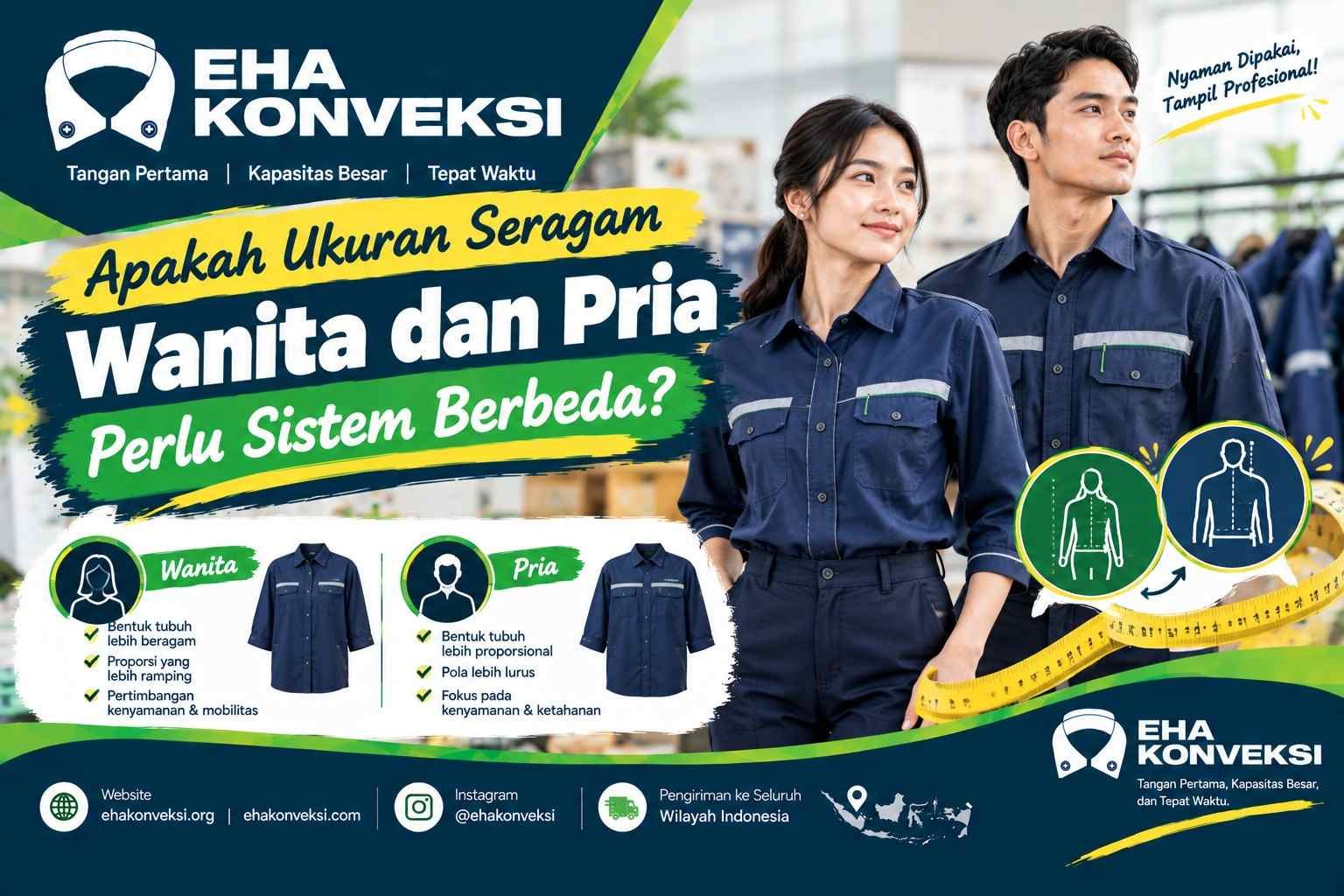 ukuran seragam wanita dan pria - Konveksi Seragam
